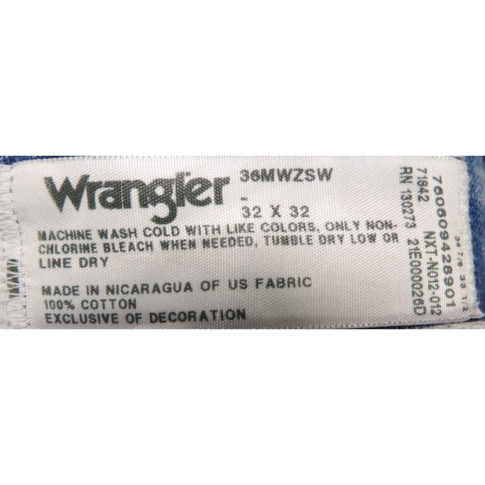 Wrangler Slim Fit Jeans Men 32x32 Medium Wash Zip Fly Cowboy Western Pants W36 - Picture 4 of 16